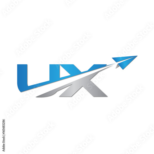 UX initial letter logo origami paper plane Free Download UX initial letter logo origami paper plane - GFXLoad