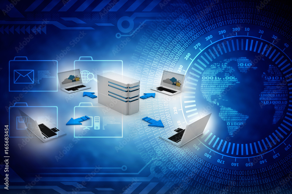 Fototapeta premium 3d rendering Computer network