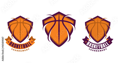 Set of basketball sport icons, logotypes or emblems