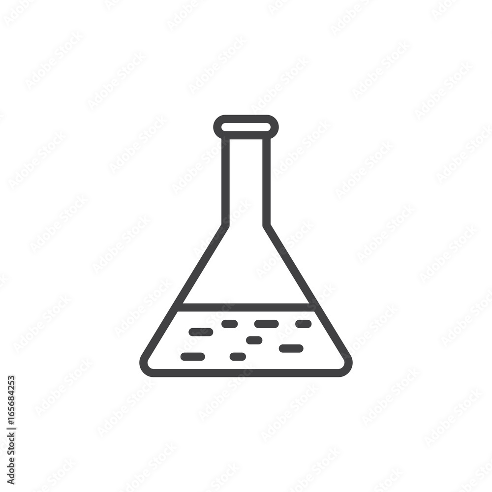 Flask line icon, outline vector sign, linear style pictogram isolated on white. Lab, Research symbol, logo illustration. Editable stroke. Pixel perfect vector graphics Flask line icon, outline vector sign, linear style pictogram isolated on white. Lab, Research symbol, logo illustration. Editable stroke. Pixel perfect vector graphics