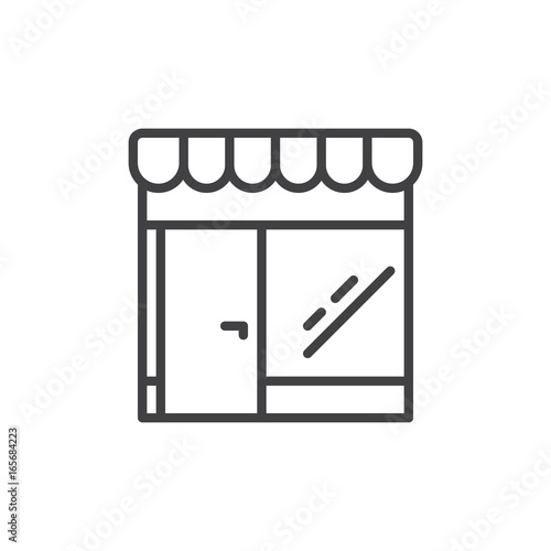 Retail store line icon, outline vector sign, linear style pictogram isolated on white. Market symbol, logo illustration. Editable stroke. Pixel perfect vector graphics