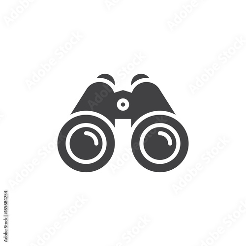 Binoculars icon vector, filled flat sign, solid pictogram isolated on white. Spy symbol, logo illustration. Pixel perfect vector graphics