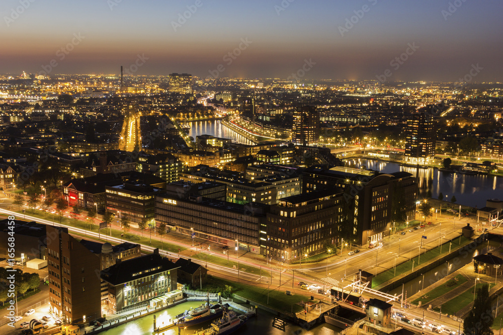 Aerial panorama of Rotterdam
