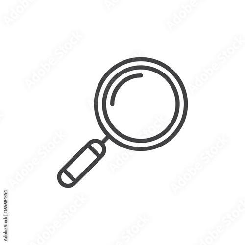 Loupe, search line icon, outline vector sign, linear style pictogram isolated on white. Symbol, logo illustration. Editable stroke. Pixel perfect vector graphics