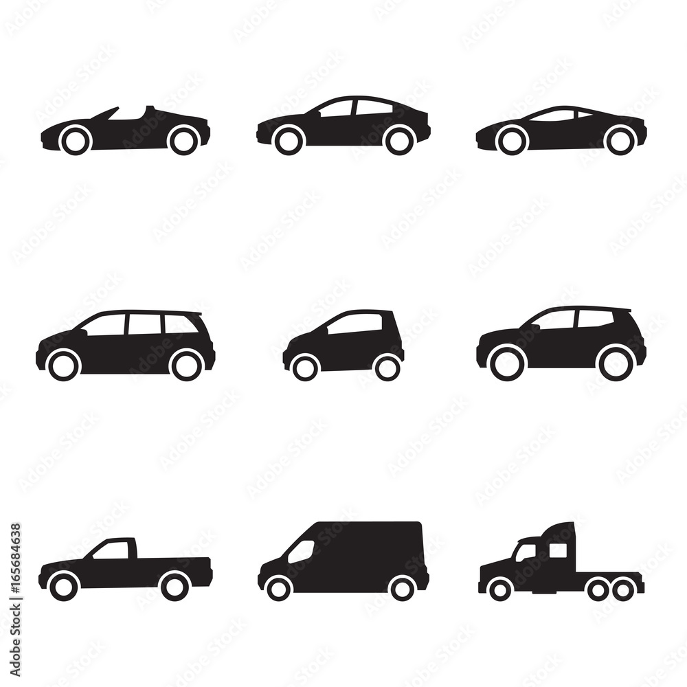 Cars icons set