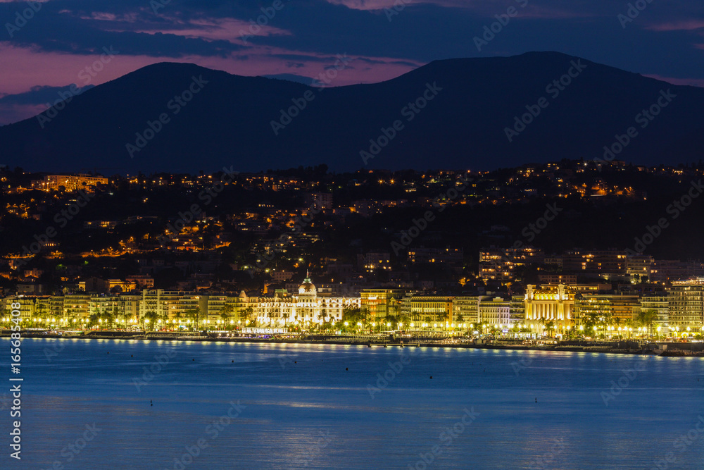 Evening panorama of Nice