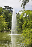 Fountain at Buen Retiro park (Park of Pleasant Retreat) in Madrid. Spain