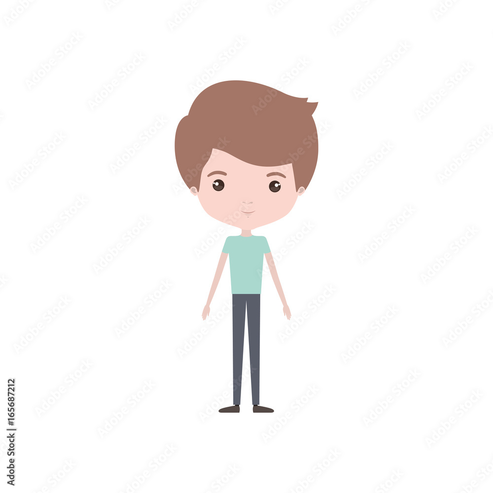 colorful caricature thin man in clothes with hairstyle colorful caricature thin man in clothes with hairstyle