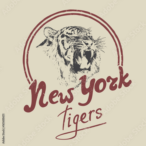 new york tiger retro label