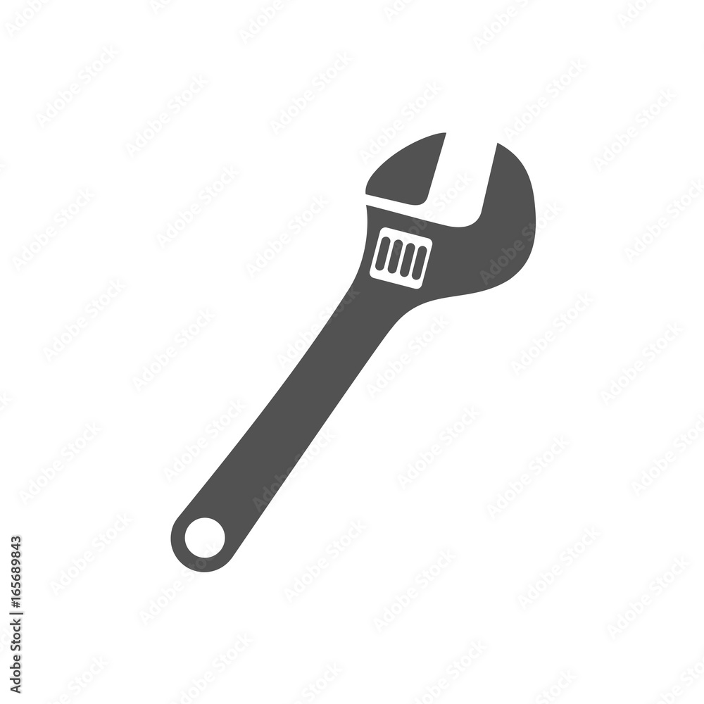 Wrench icon on white background Wrench icon on white background
