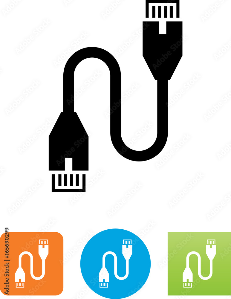 Ethernet Cable Icon - Illustration vector de Stock | Adobe Stock