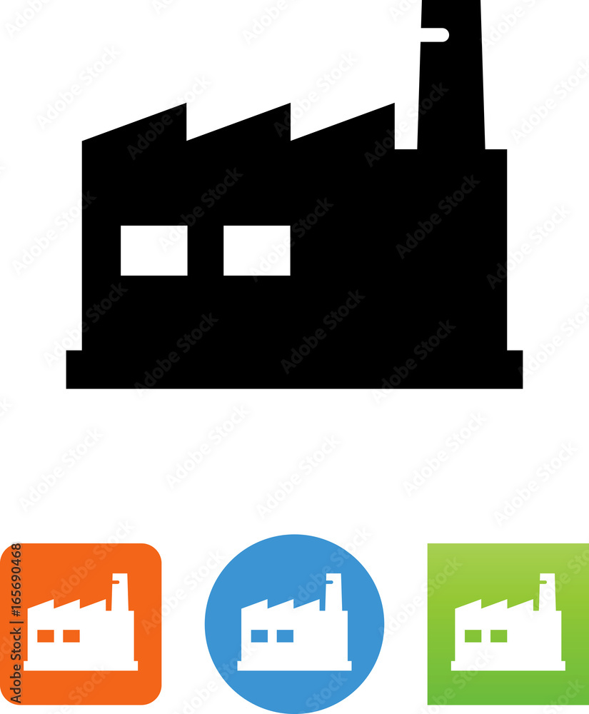 Factory Building Icon - Illustration Factory Building Icon - Illustration