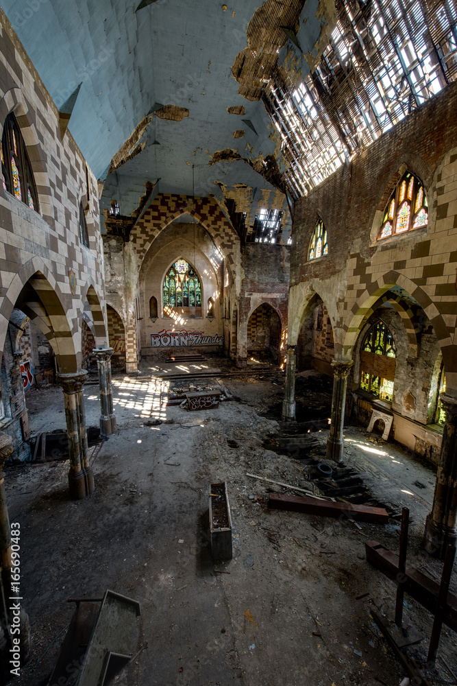 Broken Stained Glass Windows & Collapsing Floor - Abandoned Church