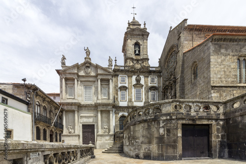 Landmark Gothic church facade of Saint Francis Igreja de Sao Francisco in Porto