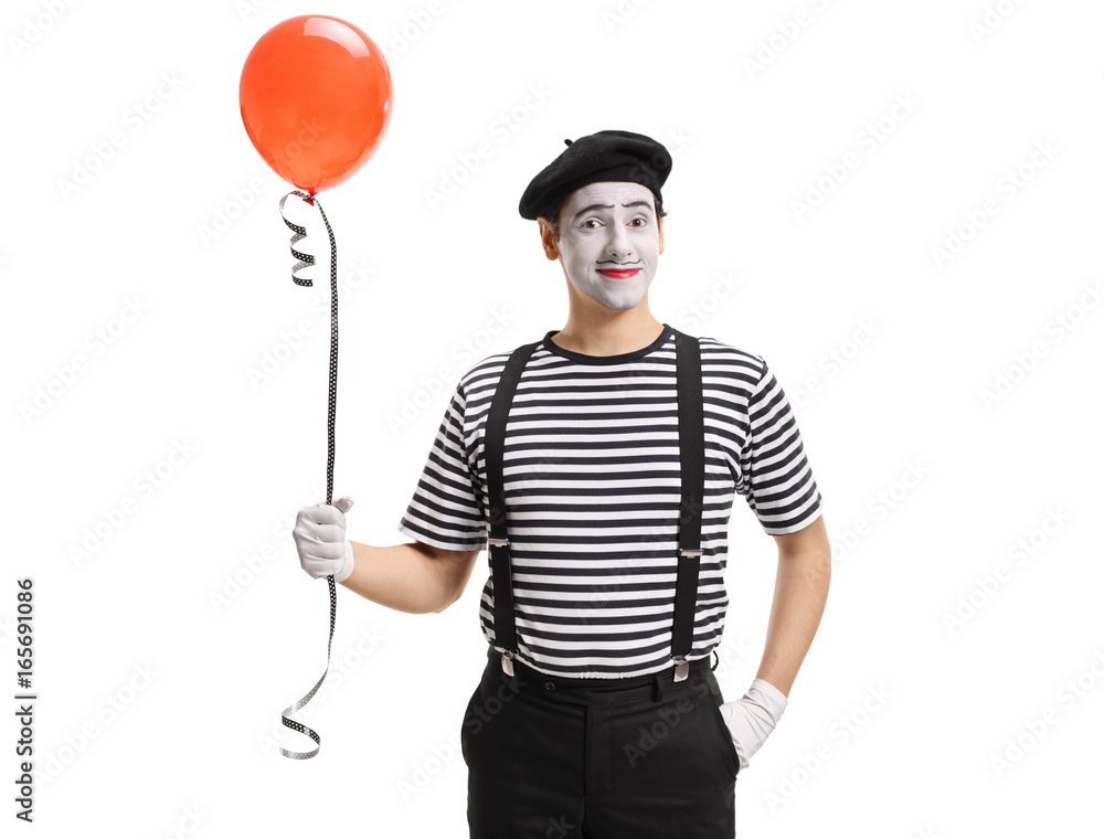 Mime artist with a balloon Mime artist with a balloon