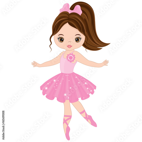 Vector Cute Little Ballerina Dancing