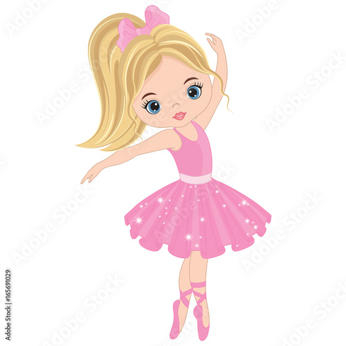 Vector Cute Little Ballerina Dancing
