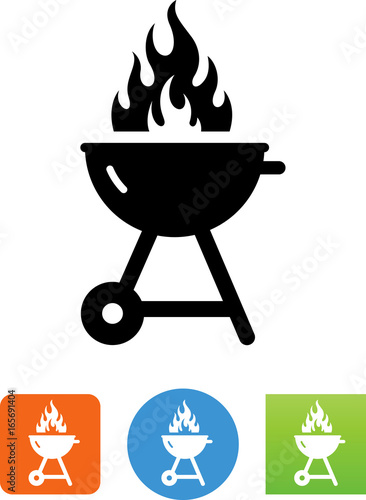 Flaming Grill Icon - Illustration