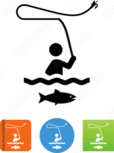 Fly Fishing Icon - Illustration