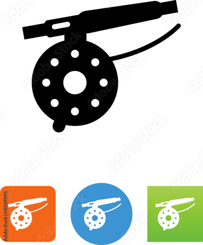 Fly Fishing Reel Icon - Illustration