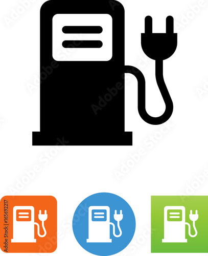 Fuel Pump With Electric Plug Icon - Illustration