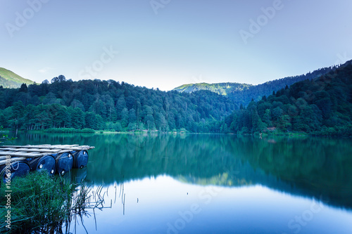 Landscape view of Karagol (Black lake) a popular destination for tourists,locals,campers and travelers in Eastern Black Sea,Savsat, Artvin, Turkey photo