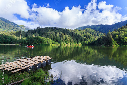 Landscape view of Karagol (Black lake) a popular destination for tourists,locals,campers and travelers in Eastern Black Sea,Savsat, Artvin, Turkey photo