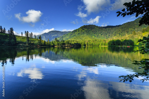 Landscape view of Karagol (Black lake) a popular destination for tourists,locals,campers and travelers in Eastern Black Sea,Savsat, Artvin, Turkey photo