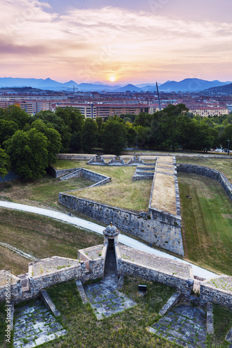 Panorama of Pamplona at sunset