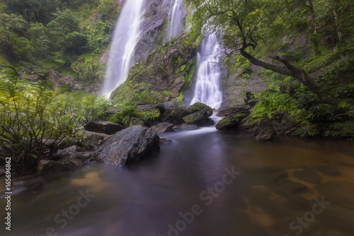 Beautiful waterfalls in national park in Thailand. Khlong Lan Waterfall  Kamphaengphet Province