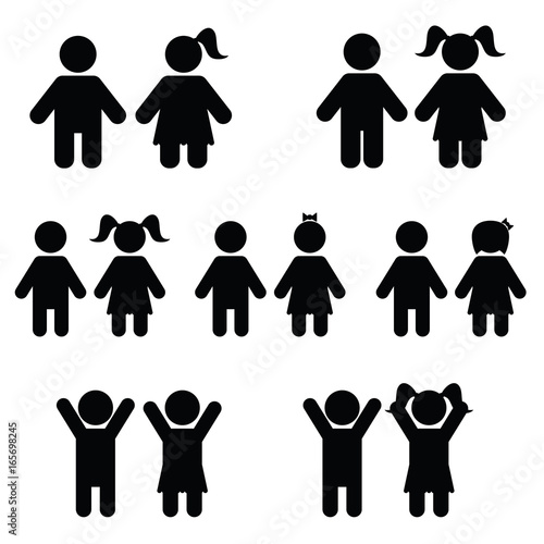 children icon set illustration