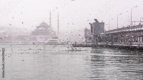 Photography TURKEY, ISTANBUL, JANUARY 07, 2017: Heaviest snowfall in Istanbul