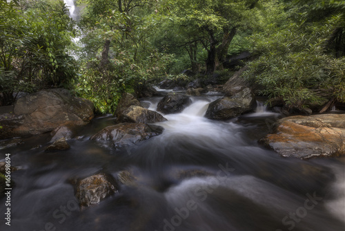 Beautiful waterfalls in national park in Thailand. Khlong Lan Waterfall  Kamphaengphet Province