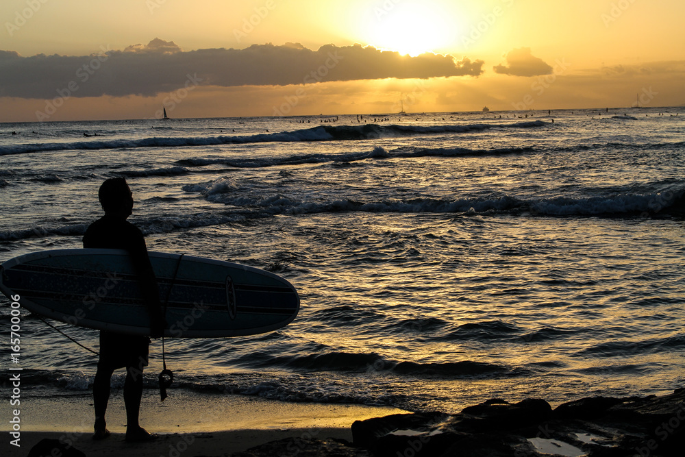 Fototapeta premium sunset surfer