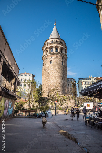 Galata Tower(Turkish: Galata Kulesi) called Christ Tower by Genoese a famous medieval landmark architecture in Istanbul, Turkey.