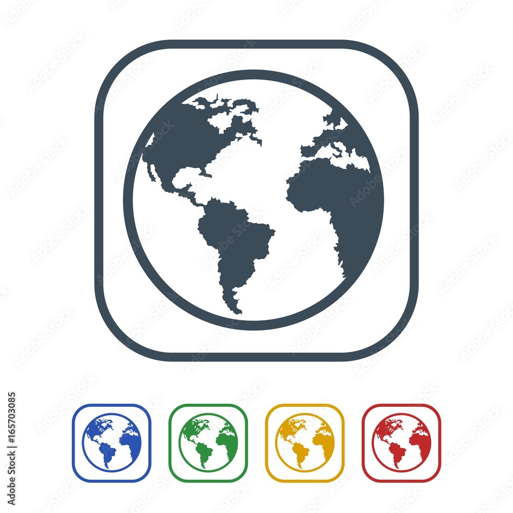 Earth icon isolated on white background Earth icon isolated on white background