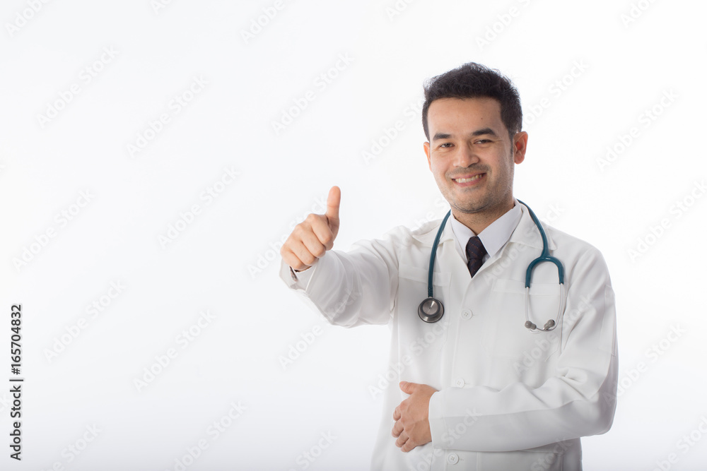 Doctor touching something with copy space Doctor touching something with copy space