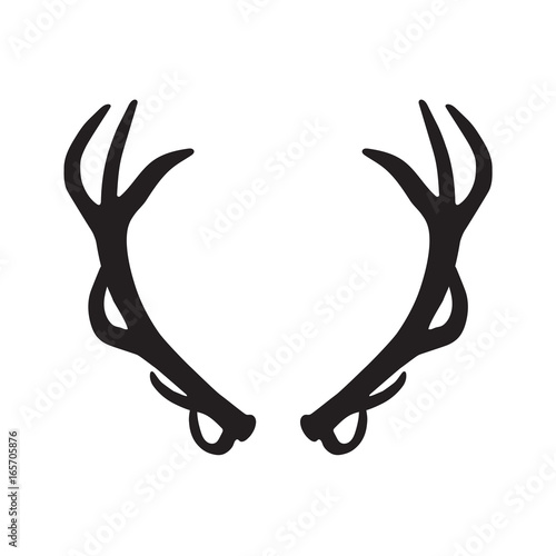 black silhouette of deer antlers