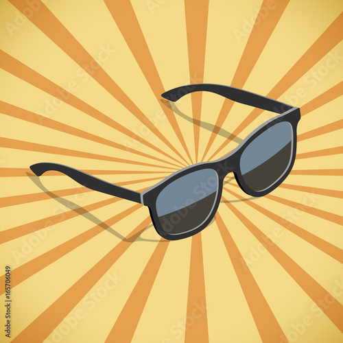Sunglasses flat isometric summer design