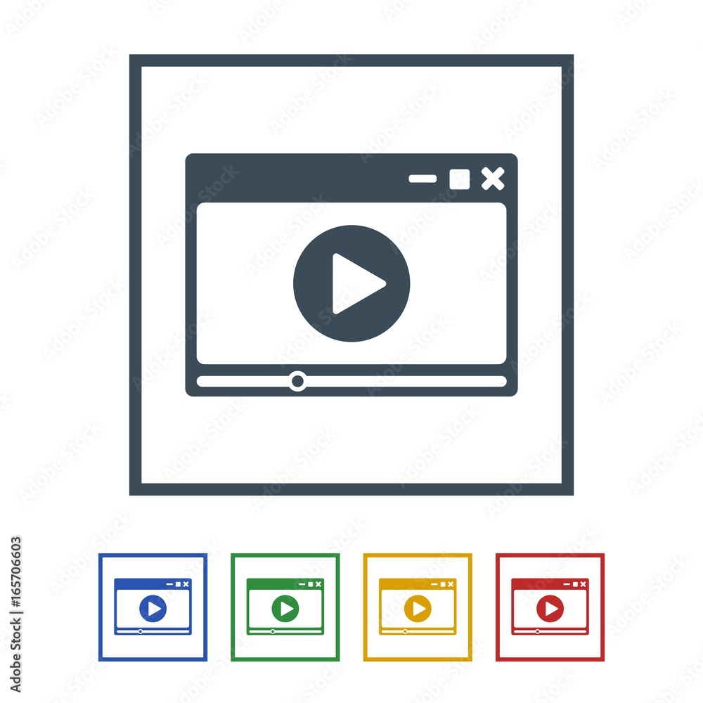 Video player icon isolated on white background Video player icon isolated on white background