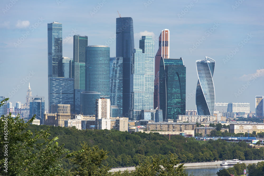 Panoramic view of modern part of Moscow, capital of Russia