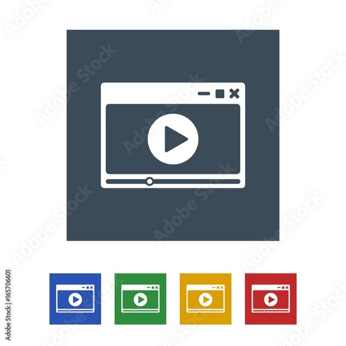 Free Download Video player icon isolated on white background - GFXLoad