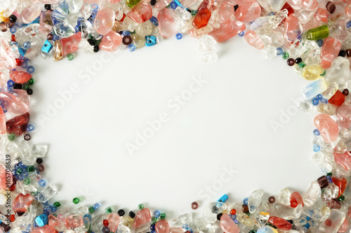 A frame made of many gemstones.