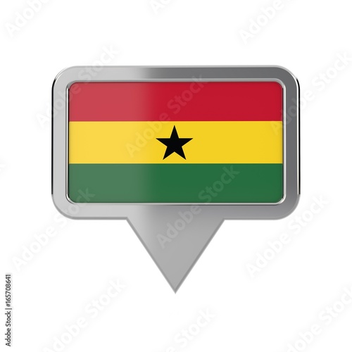 Free Download Ghana flag location marker icon. 3D Rendering - GFXLoad