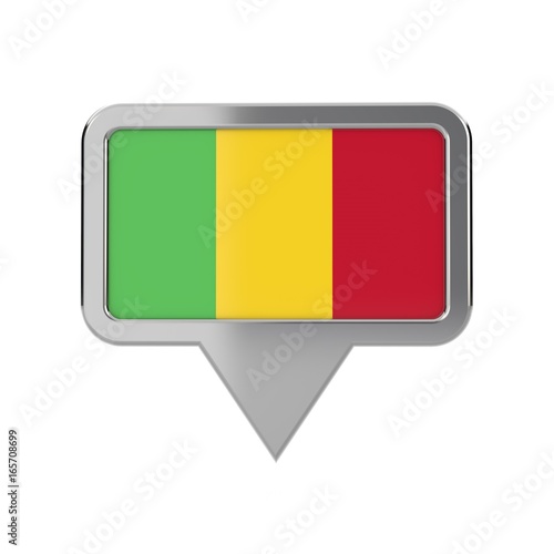 Free Download Mali flag location marker icon. 3D Rendering - GFXLoad