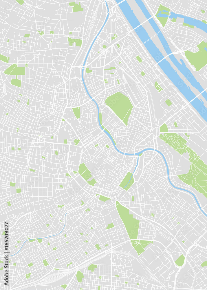 Obraz premium Mapa Wiedeń kolorowe wektor