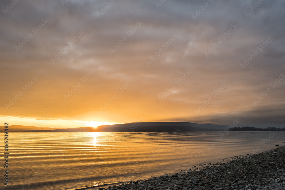 Naklejka premium Abendrot Sonnenuntergang Bodensee