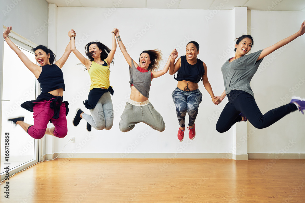 Fototapeta premium Group Portrait of Joyful Hip-Hop Dancers