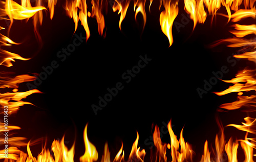 Frame of fire on black background