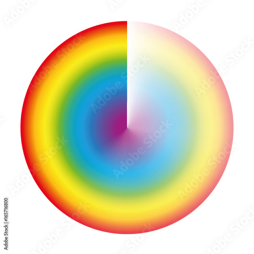 Rainbow colored preloader or buffer circle with gradient transparency to be used as rotating symbol while loading, downloading or streaming. Isolated vector illustration on white background